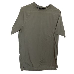 MSX Michael Strahan olive green performance shirt sleeve shirt | mens Small
